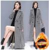 Compound, New Plaid Thickened Coat Women's Long Slim Temperament Fashion Thousand Bird Plaid Woolen Coat Tide