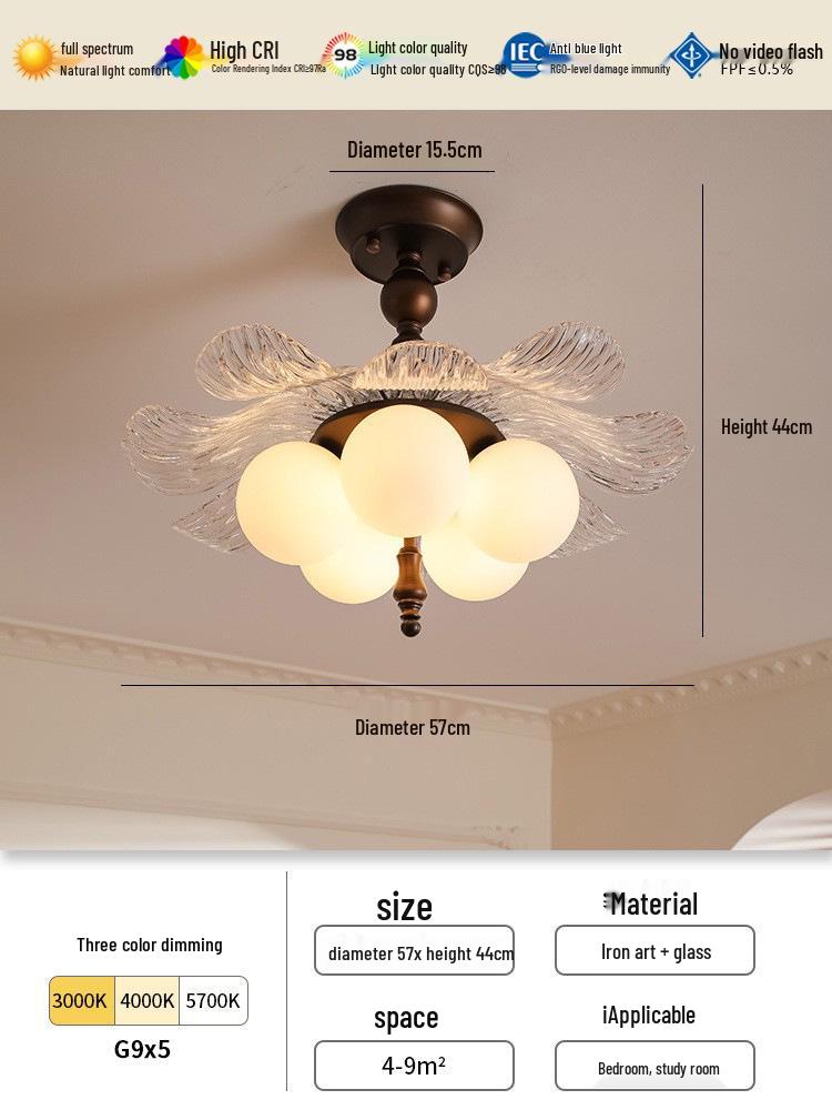 Pre-owned Fengmodou French Retro Rattan Chandelier for Bedroom, Dining Room, or Tea Room