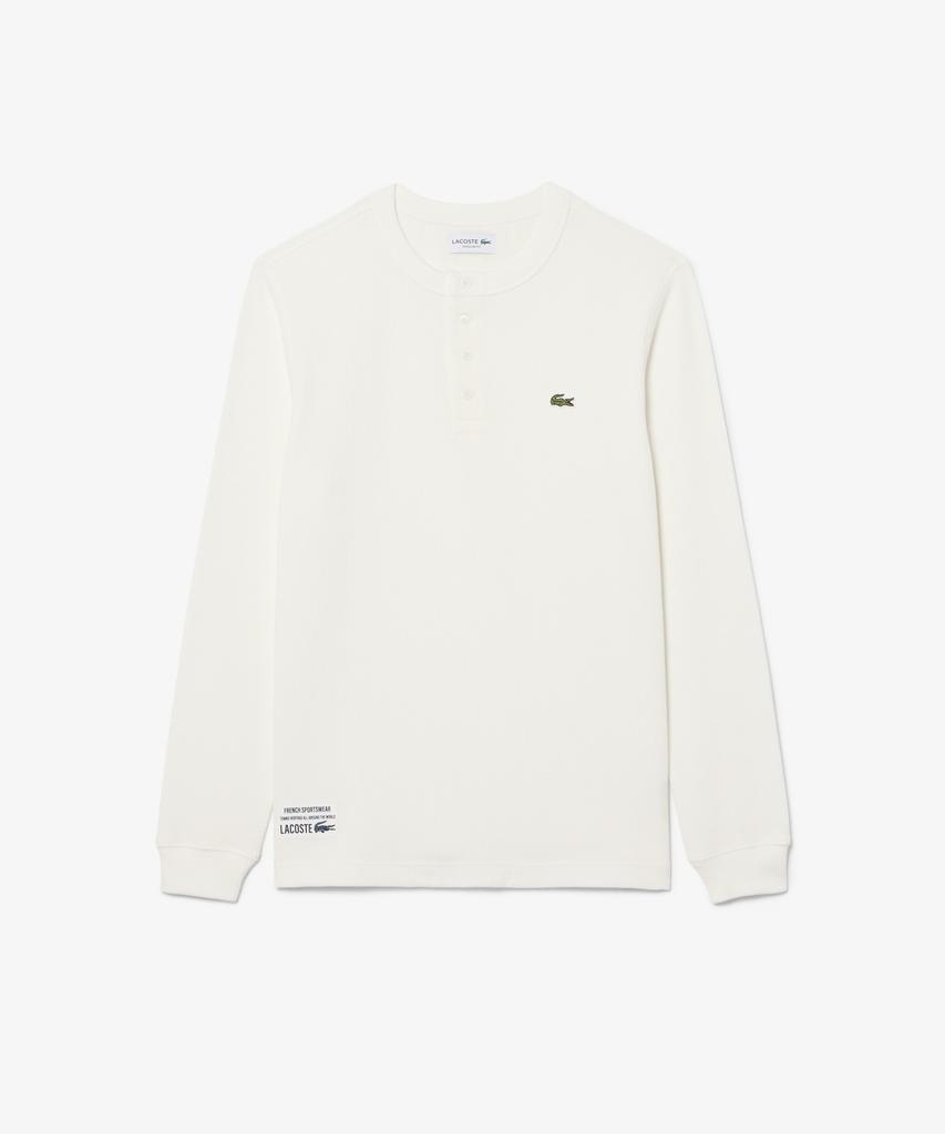 LACOSTE Men'S Waffle Long Sleeve Henley Neck T-Shirt Th1300-56G 70V