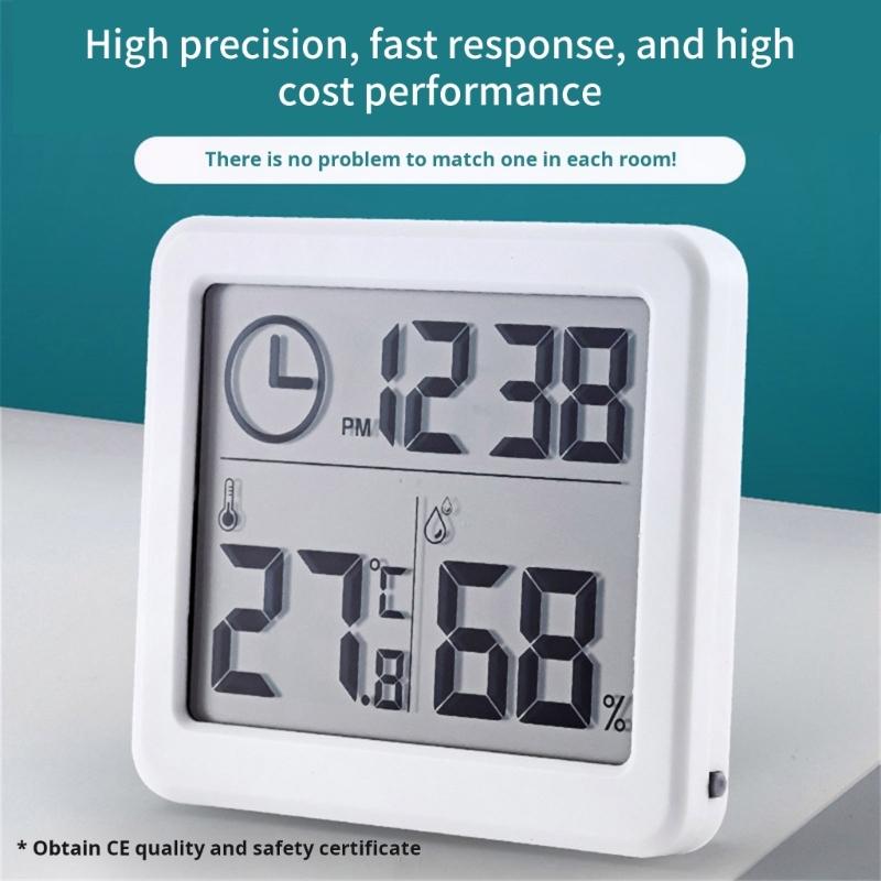 Temperature Humidity Meter Clock Temperature Format And Celsius For Home Office