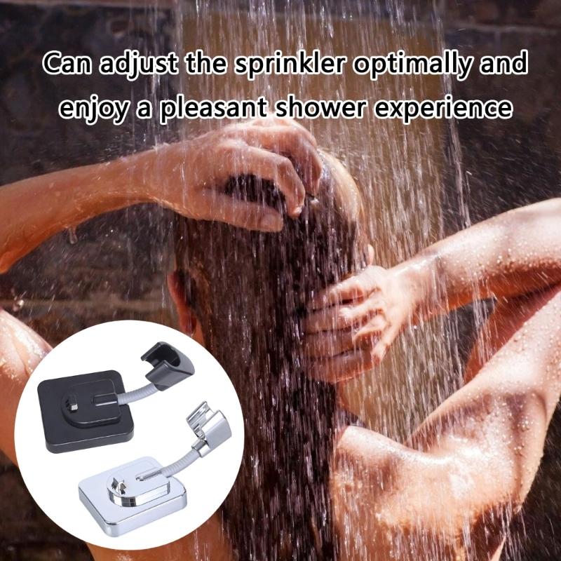 Adjustable Angle Shower Head Holder No Drilling Wall Mounted Strong Adhesive Shower Bracket for Bathroom Universal Fit