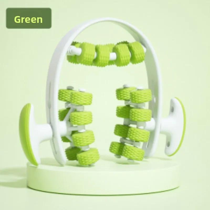 

24-узловой мышечный ролик-массажер – Колесо для восстановления йоги для ног и бедер с облегчением глубоких тканей и скульптурированием мышц зелёный