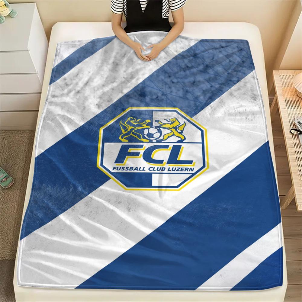 1Pc FC Luzern Print Flannel Blanket High Quality Warm Comfortable Cover for All Seasons Perfect for Gifts Home Decor