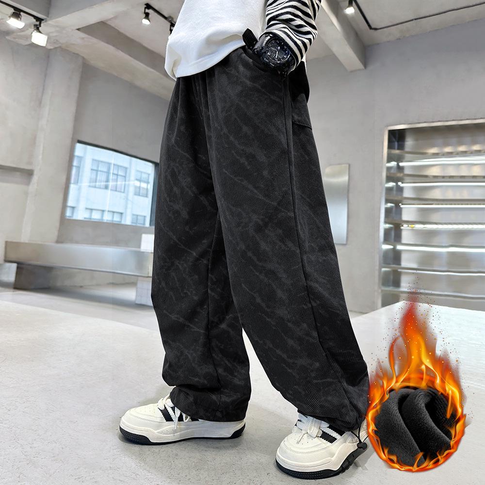 

2024 Осенне-зимняя модная тенденция для мальчиков из вельвета Прямые брюки Size 150