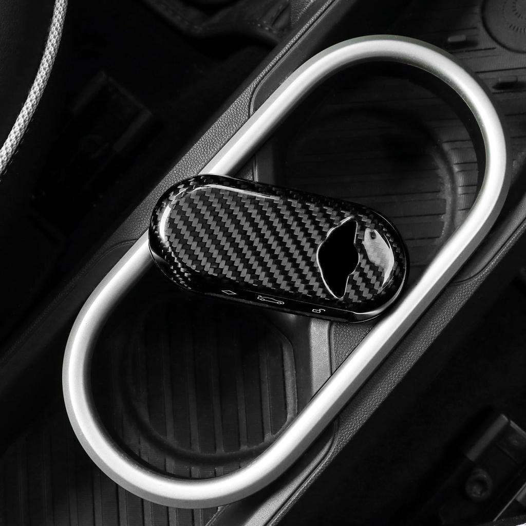 AIRSPEED Carbon Fiber Interior Key Cover for Mini Cooper Countryman Aceman Custom Car Key Stylish Stain and Scratch Easy Hard Carbon Black Tape (F65,