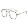 Oversized Metal Retro Fashion Anti Blue Light Glasses for Men Women Double Beam Anti Radiation Computer Mirror Reading Eyewearr