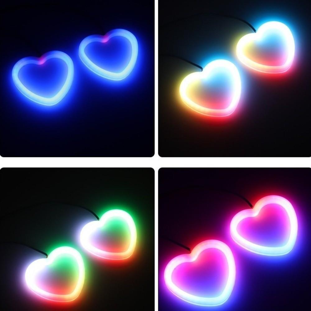 Heart-Shaped Car Fog Lights with App Control Turn Signal Lights LED Angel Eyes Halo Rings For Car