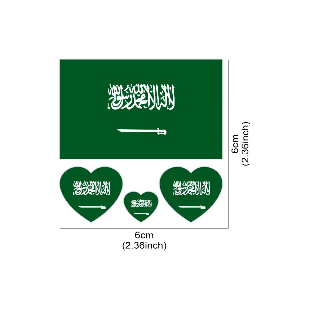 

Car Sticker Saudi Arabia Flag Creative Heart-shaped Flag Design Series Sticker Auto Body Windows Decoration Decal Accessories