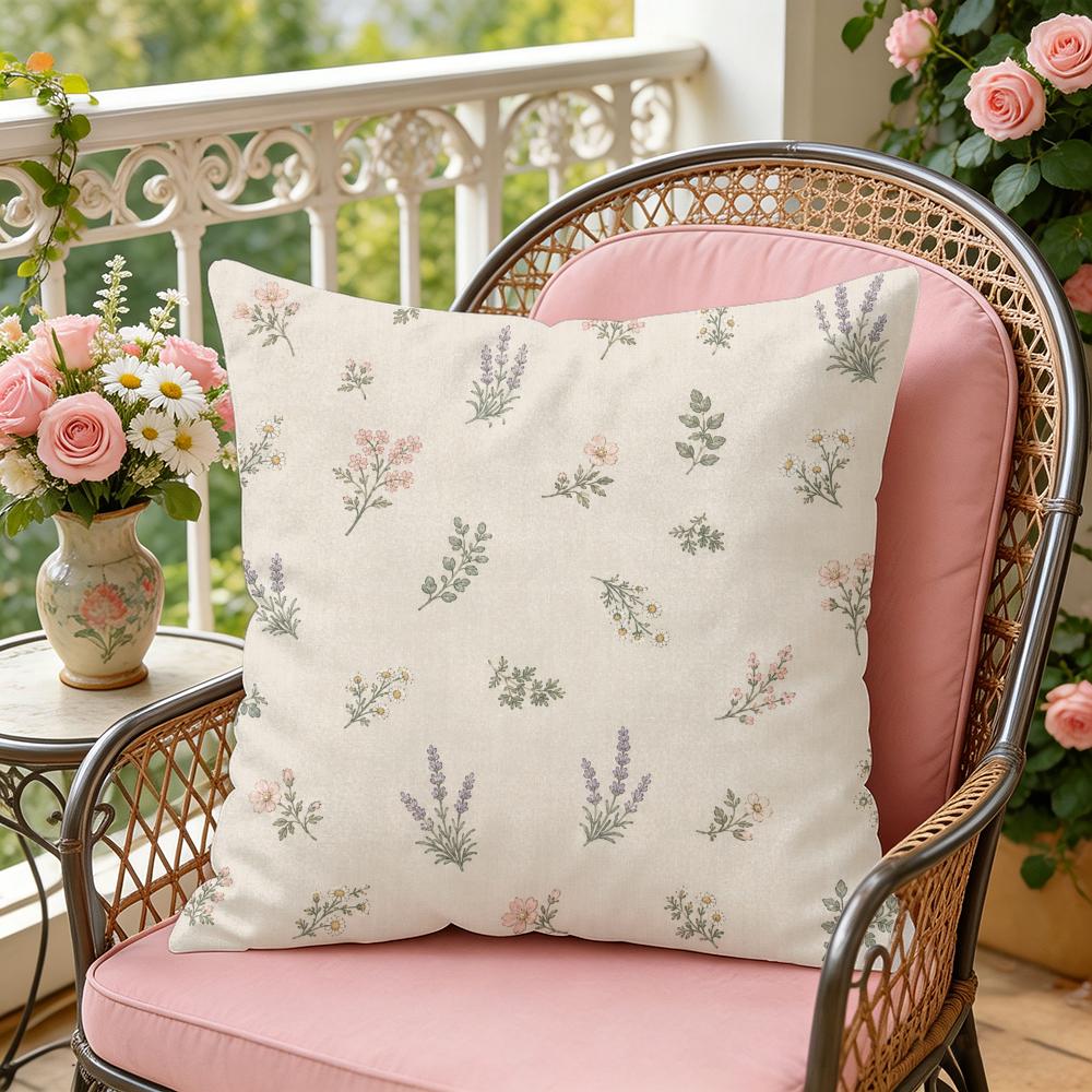Soft Floral Sprig Cushion Cover Silky Short Plush Invisible Zipper Dustproof Sofa Pillow Case For Home Decor