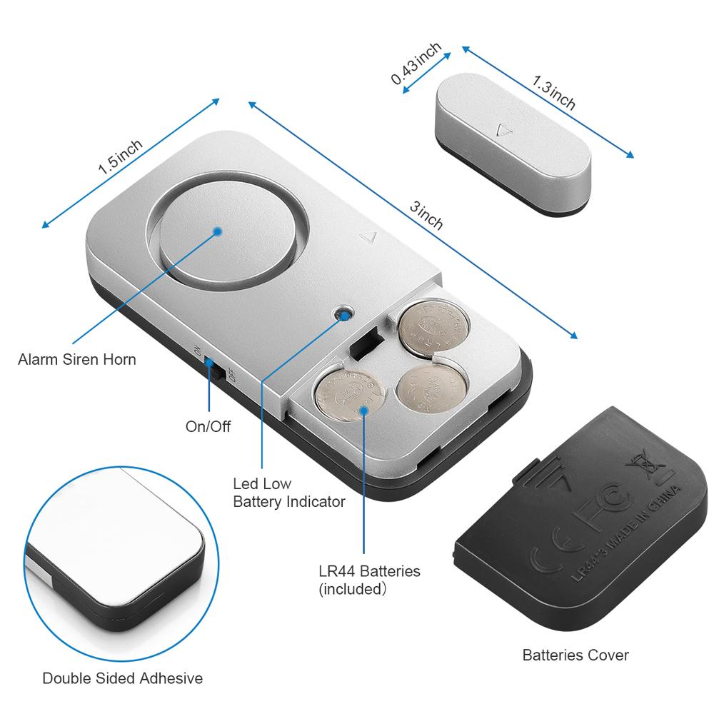 Elecpow Door Window Alarm Home Security Wireless Burglar Alarm Door Magnetic Sensor 120dB Anti-theft Alarm For Home Kids Safety