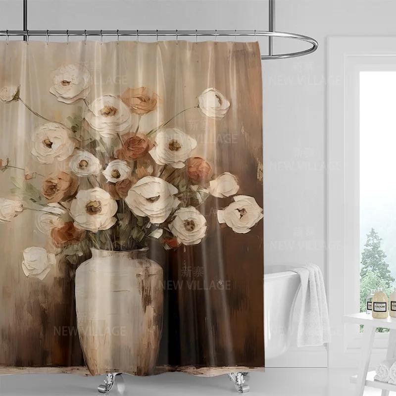 Exquisite Fashion Items Retro Tropical Leaves Shower Curtain Waterproof Extended Bathroom Bathtub Shower Curtain /Bathroom Decorative Curtain 180X180cm