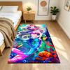 Mermaid Tail Fantasy Art Washable Door Mat Soft Plush Non-slip Bottom Kitchen & Bathroom Use Vibrant Floral Design Wedding Party Gift