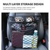 SEAMETAL Rete Portaoggetti per Auto Organizer per Sedile Anteriore Rete a Maglia a Doppio Strato Borsa a Rete Elastica Espandibile Accessori Interni