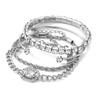 European & American Zircon Cable Knit Bracelet Set: Geometric, Versatile, Four-Piece Alloy Jewelry.