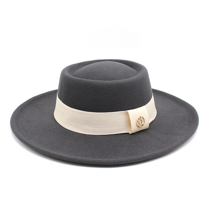 Hat Women'S Season Versatile Wool British Vintage French Celebrity Winter Felt Hat Hepburn Jazz Top Hat