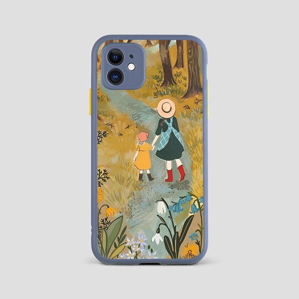 Kreslená krajina Dívka Pouzdro na telefon pro iPhone 14 11 12 13 Mini Pro Max 8 7 Plus X XR XS MAX Průsvitný Matný Kryt