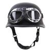 Retro German Steel Half Helmet with Glasses for Motorcycle Riding