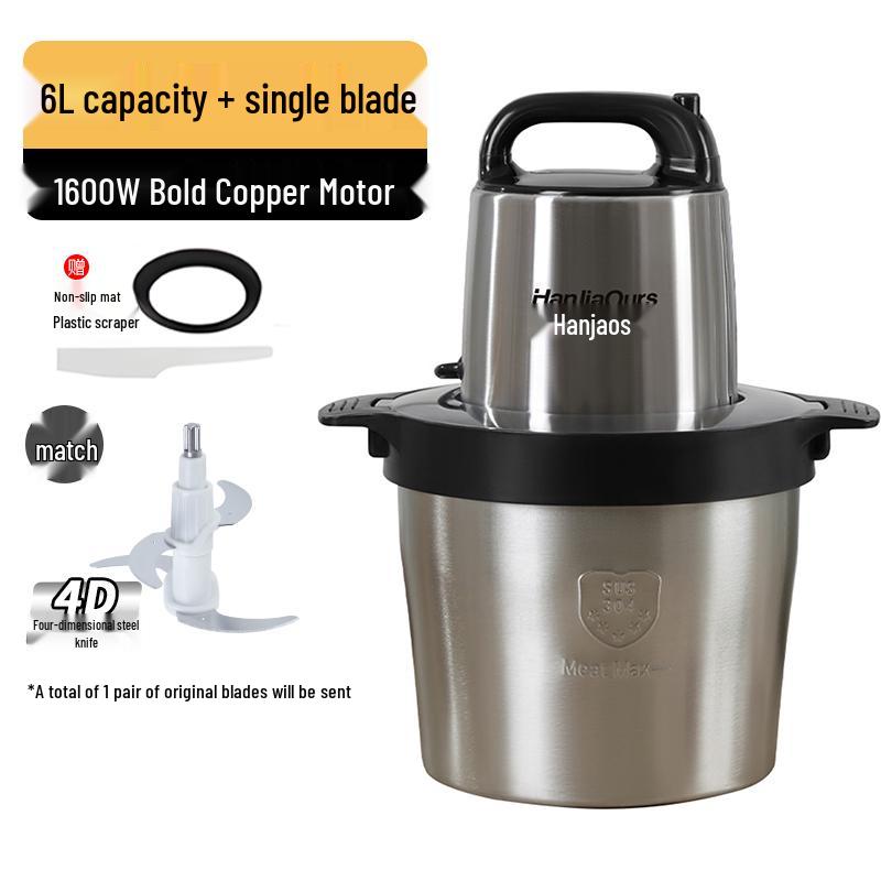 High Power Commercial Meat Grinder & 15L Dough Mixer with Vegetable Chopper for Continuous Mincing & Meat Paste Making