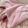Ink-wash Painting Striped Blanket, Double-Sided Sofa Throw, Flannel Blanket for Air-Conditioned Afternoon Naps