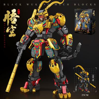 Opice král Černý Wukong Mech stavebnice Transformující se robot stavebnice Dětská hračka dárek pro kluka