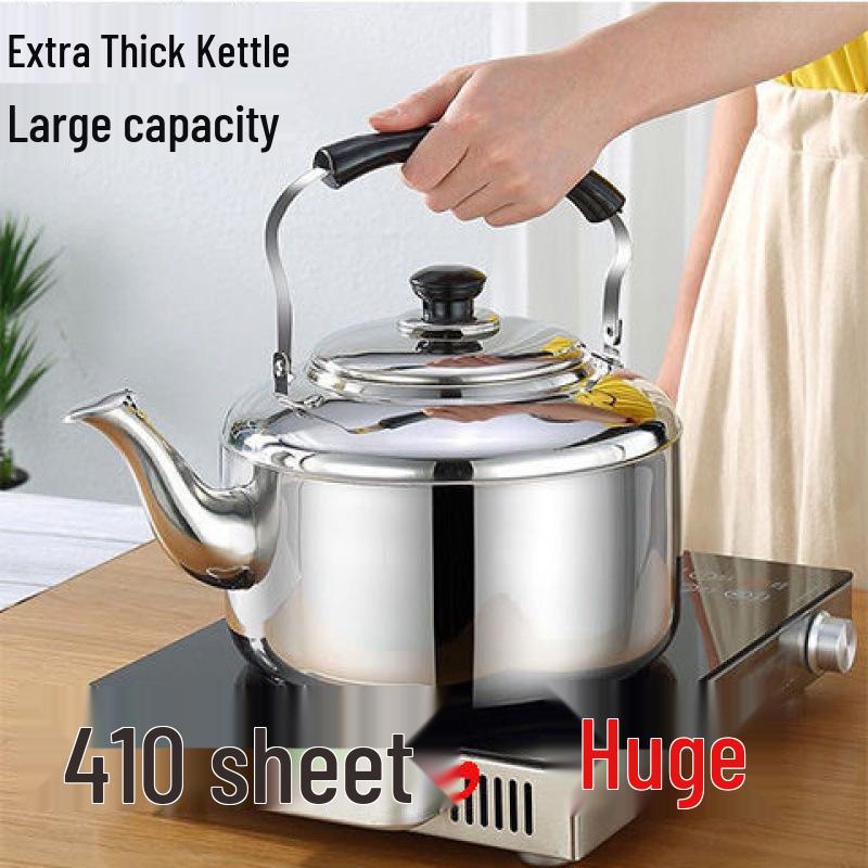 304 Stainless Steel Whistling Kettle for Gas and Induction Stoves, Large Capacity, Open Flame Safe.