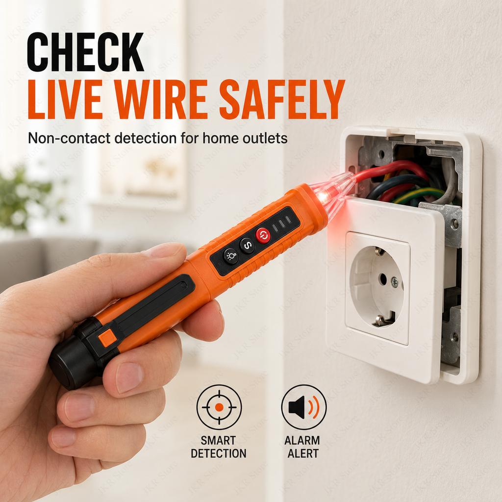 12-1000V Non Contact Voltage Tester Pen AC Detector Smart Breakpoint Finder for Home Outlet Wiring Electrician Repair Tool Use