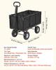 Garden Cart, 544.3 kg, Heavy Duty Steel Hand Trolley, Yard Utility Wagon Outdoor Transport Cart with 10-Inch Tires, Adjustable Handle, Detachable Side
