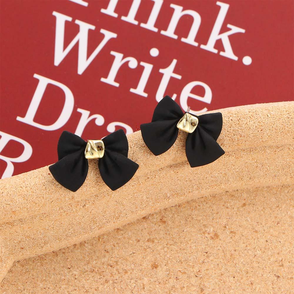 

Korean Minimalist Simple Vintage S925 Silver Needle Jewelry Stud Earrings Women Gifts Bow Earrings
