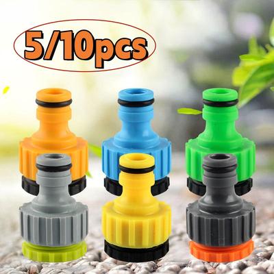 5PCS Plastic Hose Connector Garden Hose Quick Adapter Fittings Gardening Car Washing Watering Tool,Blue,5PCS
