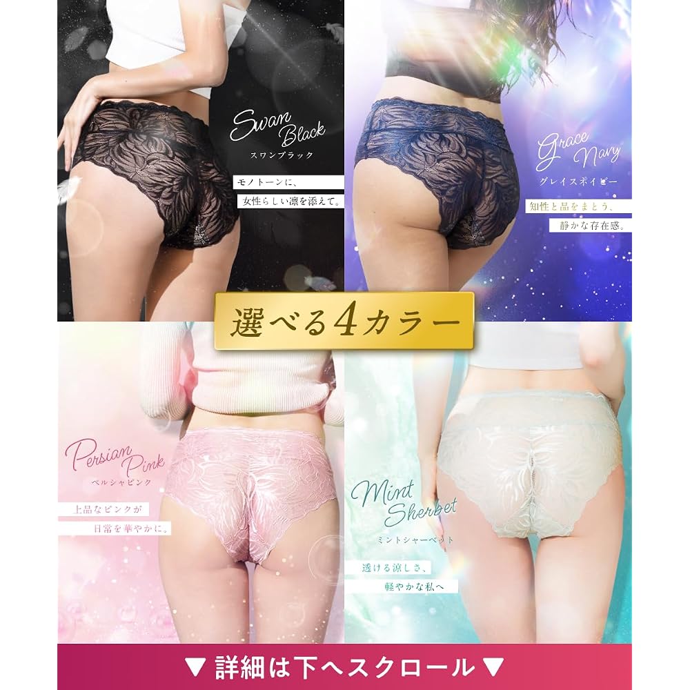 momoful Panty Absorbent Panties, Sanitary Lace Pants, Seamless, 15ml/30ml Capacity, No Panty Liners