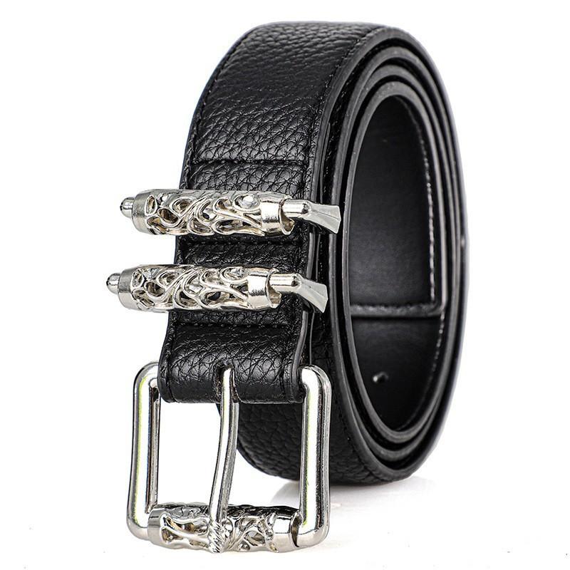 Fashionable hollowed out vine needle buckle belt, men s and women s decorative casual fashion versatile belt, trendy jeans belt 110cm чёрный
