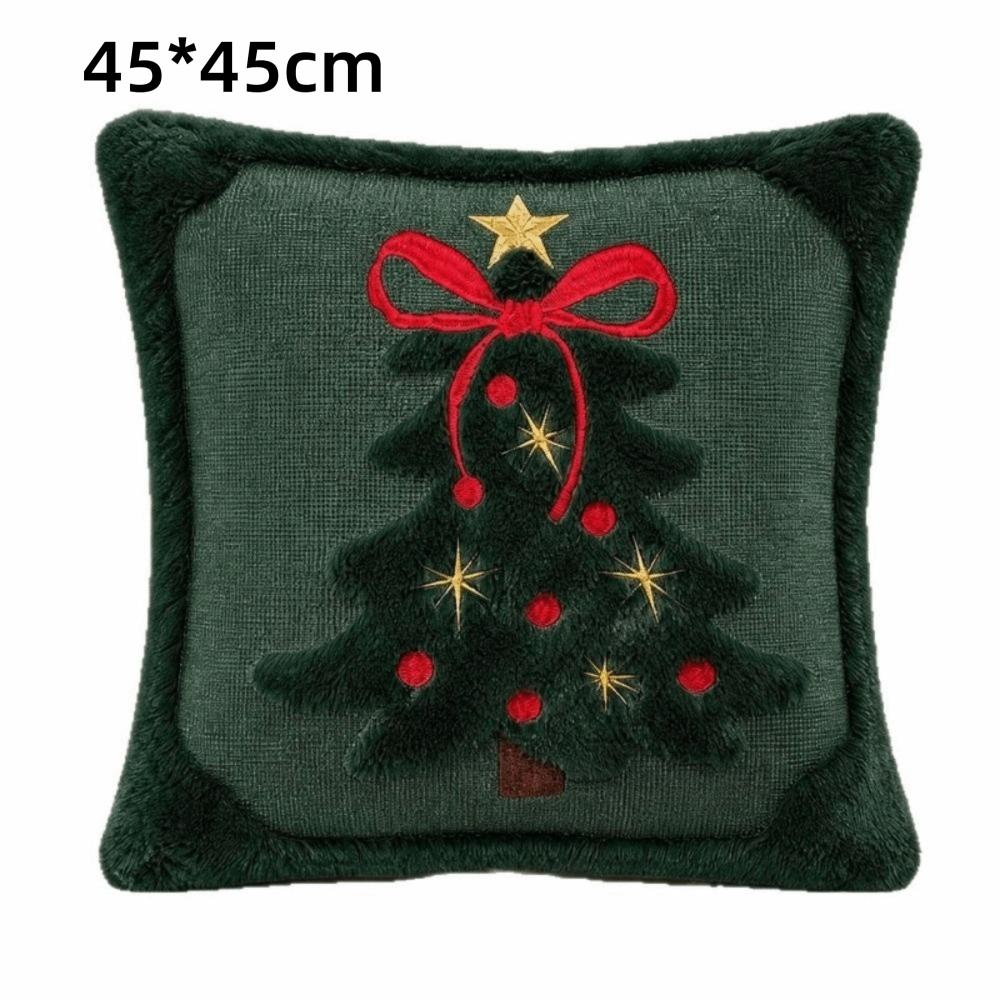 Plush Fabric Christmas Throw Pillow Cover Decorative Pillow Cover  Sofa Bed Decoration