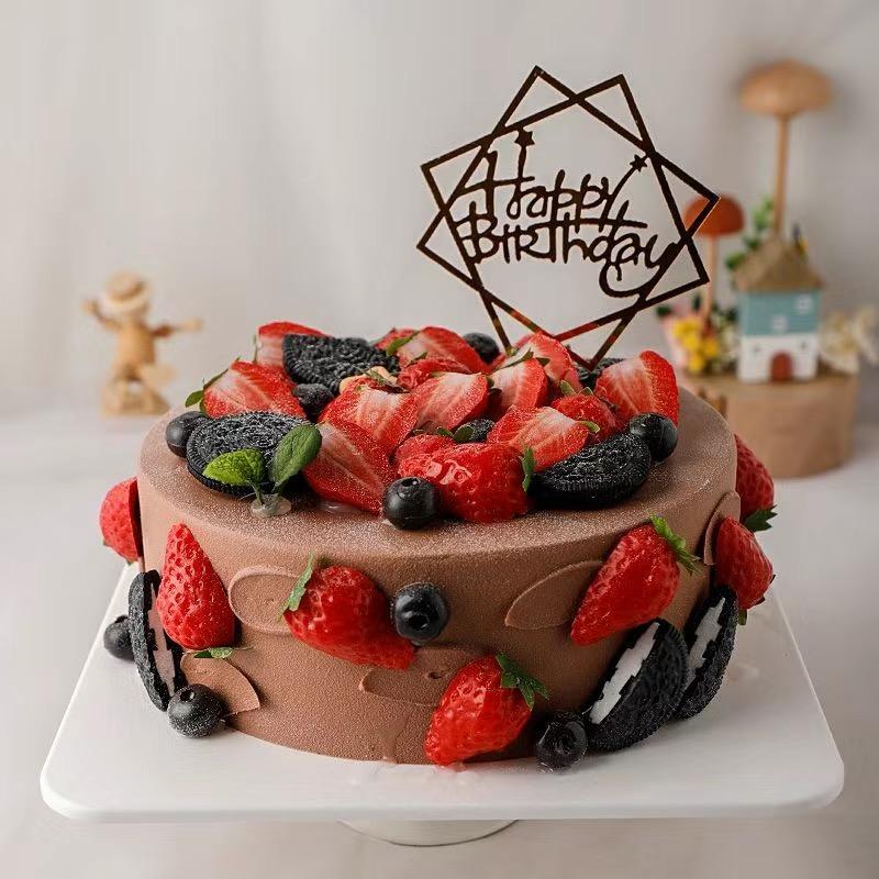 Cute Fruit Simulation Cake Model Ornaments Shop Showcase Cake Sample Display Birthday Wedding Cake Mold Decoration Shooting Prop