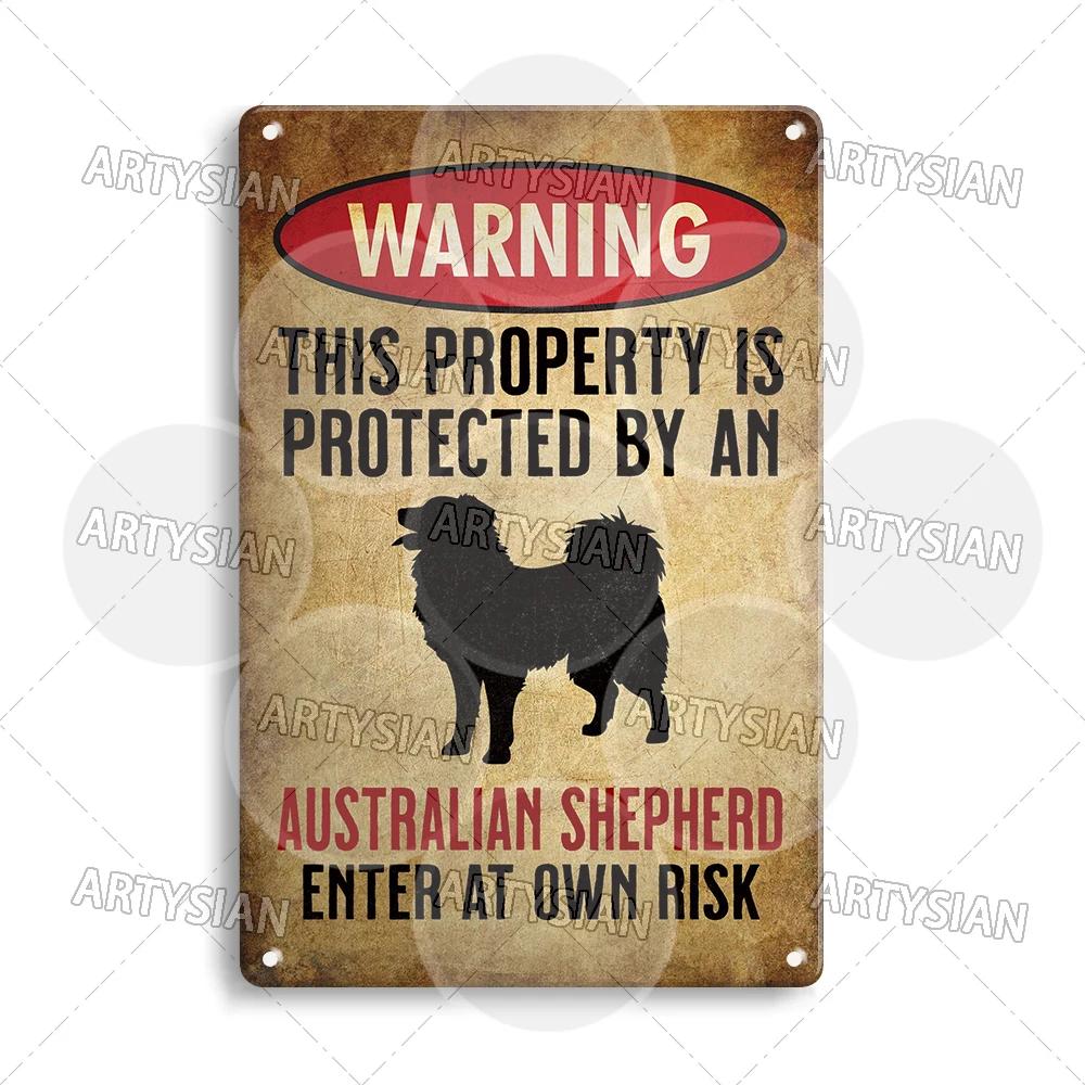Beware Of Dog Warning Metal Sign German Shorthaired Pointer Aussie Dachshund Labrador Doxie Bulldog Dobermann Pyrenees Shiba Pug
