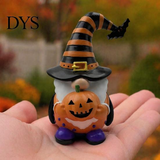 Small Resin Elf Sculptures Halloween Gnome Ornament, Spooky Faceless Figurine, Unique Whimsical Fall Table Decorations for Home Indoor Outdoor