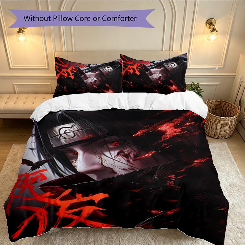 3pcs Game Role Naruto Duvet Cover Set, Home Printed Bedding Set, Breathable and Cozy Bedclothes Suitable For Festival Decor