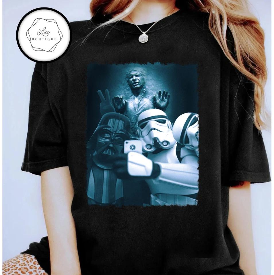 Star Wars Stormtrooper Darth Vader Selfie Tee Unisex Adult Kid Shirt L