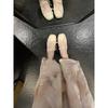 Sheepskin~ Height increase 4cm bow square head versatile shallow mouth Mary Jane single shoes women's flat shoes