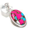 Natural Cotton Candy Turquoise 925 Sterling Silver Jewelry Pendant 1.97" ETC-13814
