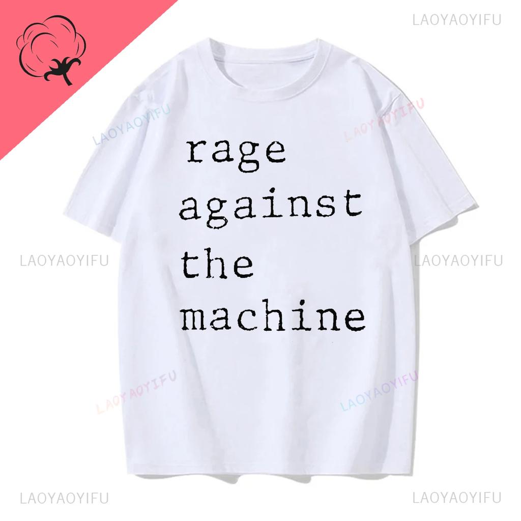 Rage Against The Machine Buchstaben T-Shirts RATM Rap Metal Rock Liebhaber Hipster Streetwear Premium Sommer Rundhals Hipster T-Shirt