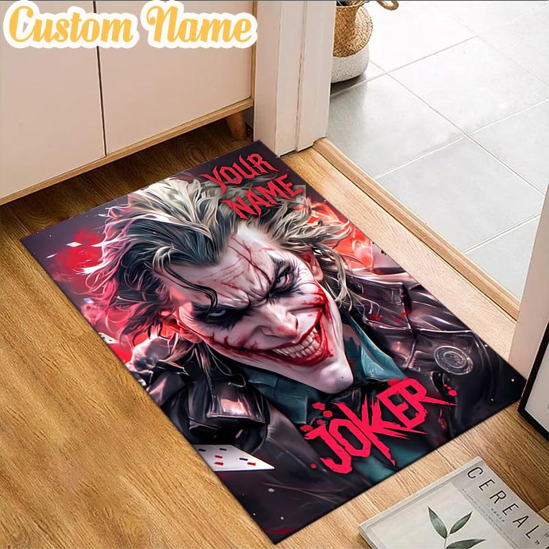 Custom Name Jo-ker's Dark Saga Rug, Office Rug, Chair Rug, Carpet for Living Rooms, Doormat Game Rug Home Decor Christmas Gifts