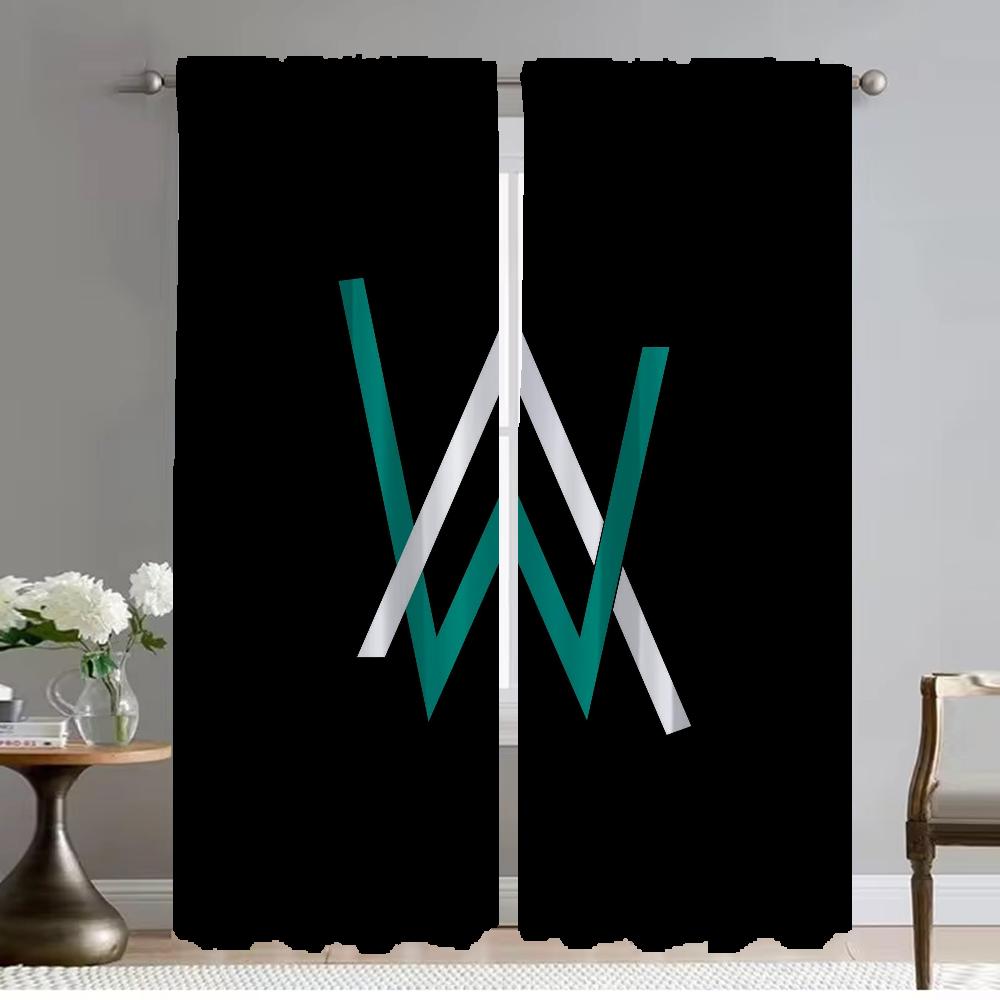 Home Interior Curtains for Camera Alan-walker Blackout Curtains 2 Pieces Window Curtain Living Room Curtain Halloween Decoration