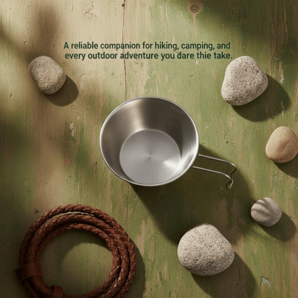 

Stainless Steel Sierra Cup Lightweight Portable Bowl Durable Camping Cup Backpacking 300ml