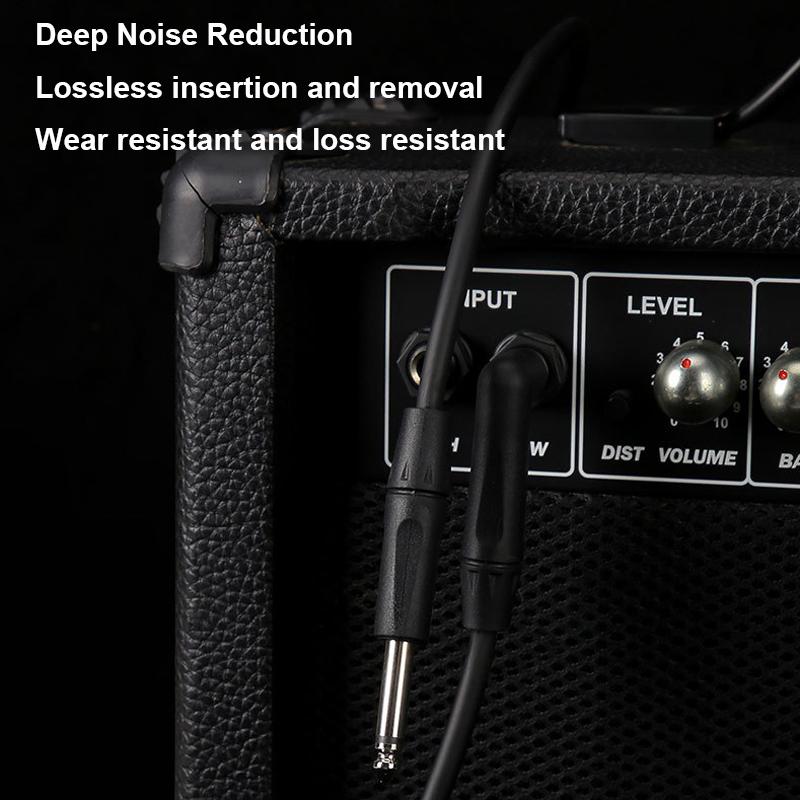 Guitar Connection Cable Straight Bend 6.35Mm Audio Cable Electric Guitar Bass Sound Shielding Noise Reduction Cable