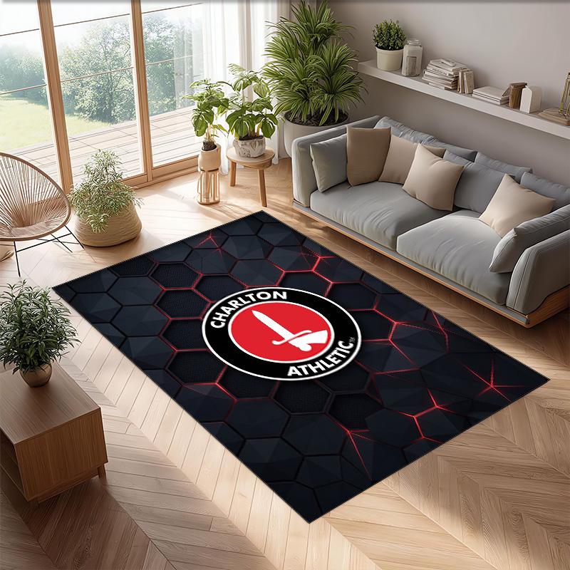 Tappeto Morbido Antiscivolo per Interni con Motivo Calcio Charlton Athletic FC Tappetino Decorativo Sportivo per Camera da Letto
