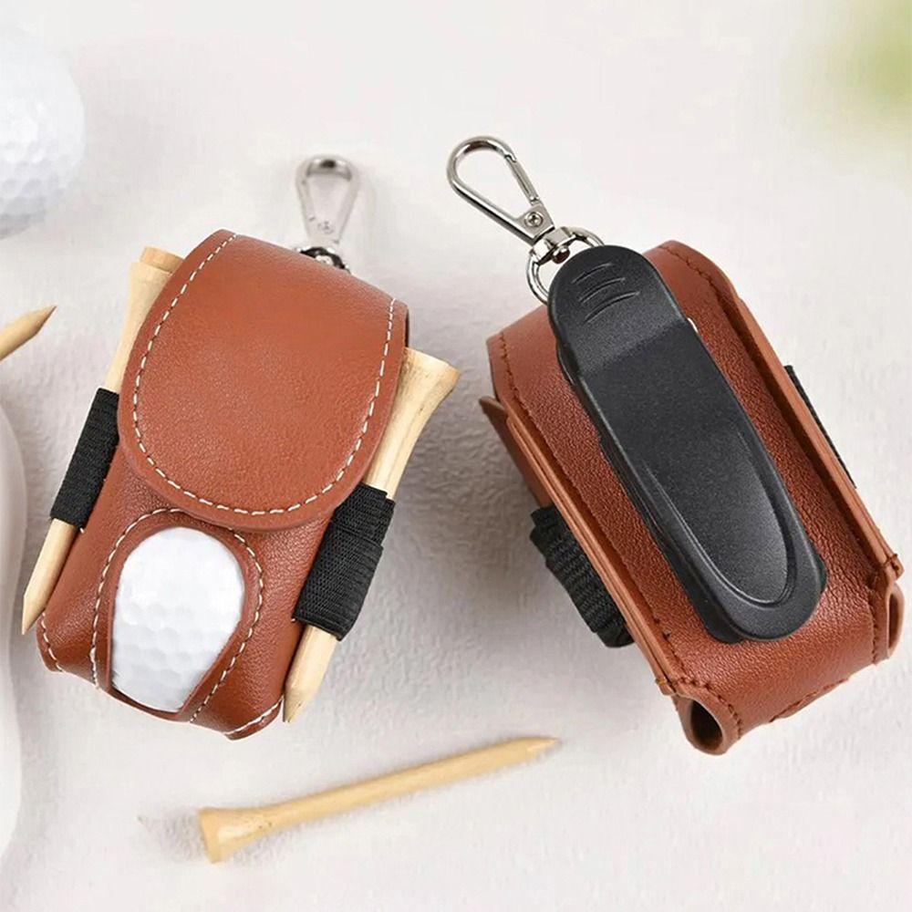 Portable Golf Ball Pouch Waist-Hanging Waterproof Mini Golf Ball Bag Metal Buckle Lightweight Golf Ball Container