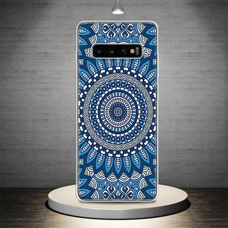 Totem Mandala Colorful Flower Phone Case Shell for Samsung Galaxy S22 S23 S24 S25 Ultra S21 FE S20 Plus S10 + S25Edge Soft Patte