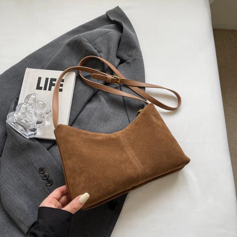 Yeni Retro Plütonyum Deri Omuz Çantaları Kadınlar için Kore Lüks Moda Çapraz Askılı Çanta Kadınsı Basit Trend Çantalar
