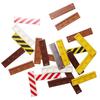 Non-Toxic 50Pcs Smooth Printed 1X4 Size 1*4 Assemble Particles 2431 Wood Grain Pattern Traffic Warning Bricks Moc Tile Diy Toy For Kids