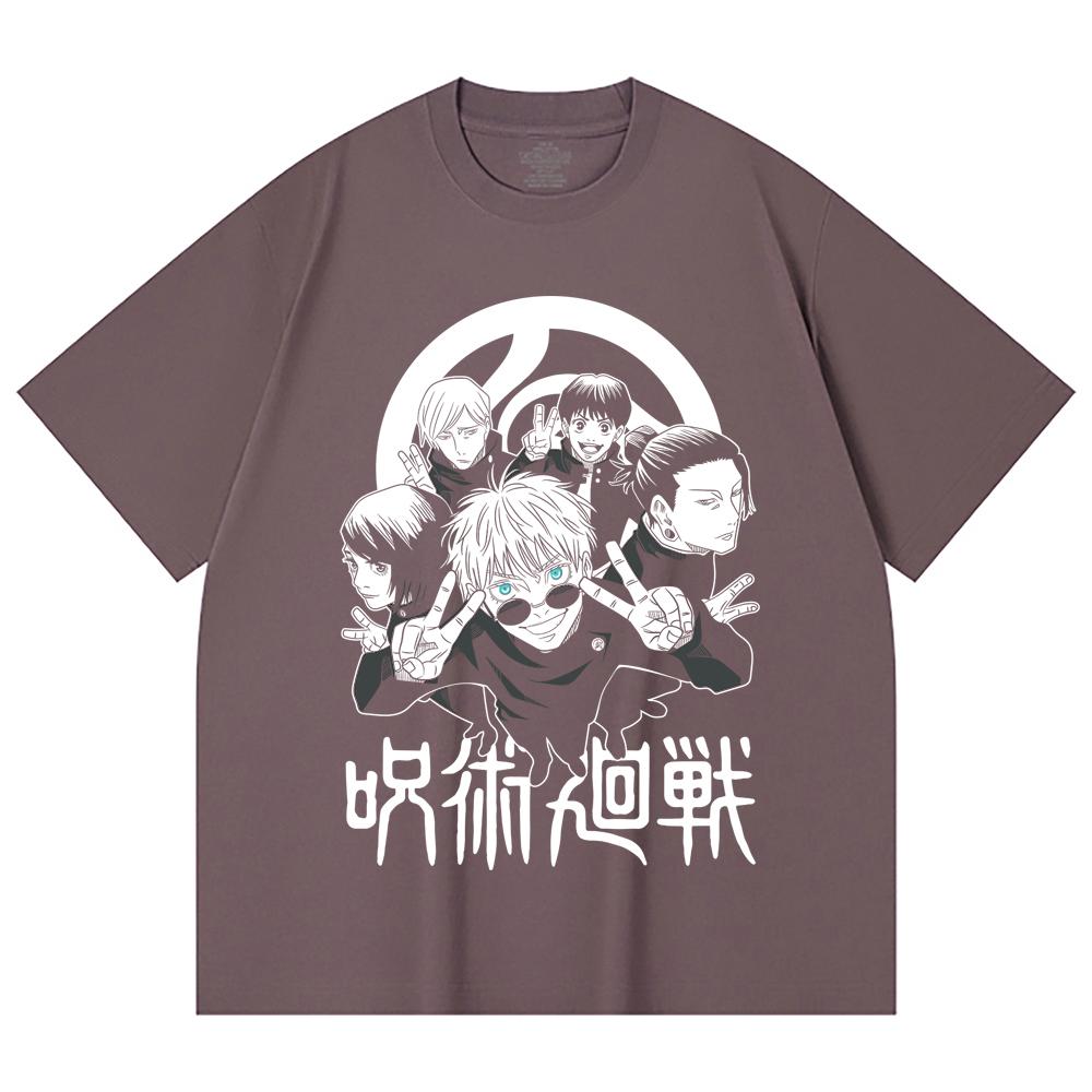 230 g/m² 100% bavlna Jujutsu Kaisen V30 Tým Gojo Potisk Unisex Těžké Bavlněné Tričko